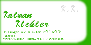 kalman klekler business card